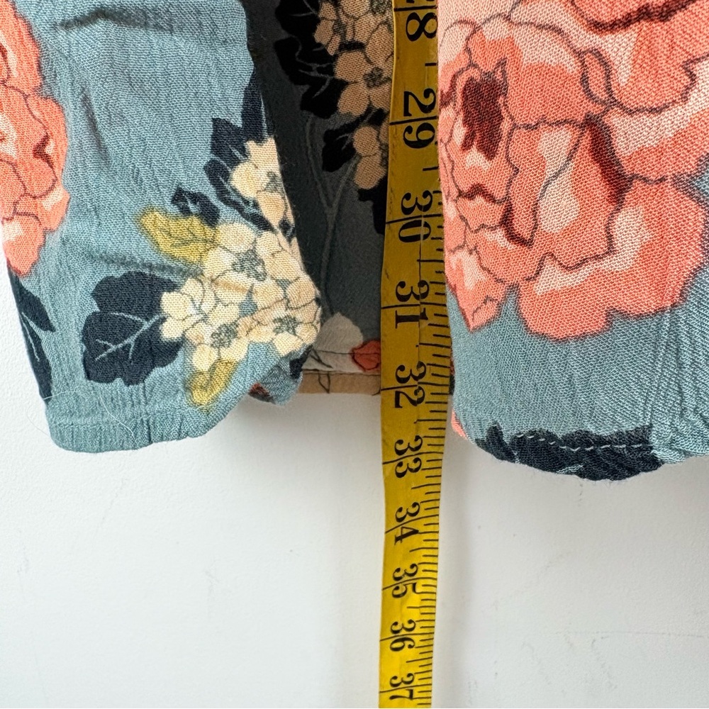 Billabong Your Love Skater Mini Dress Blue Pink Floral Flowy Rayon Boho Medium - Picture 8 of 12